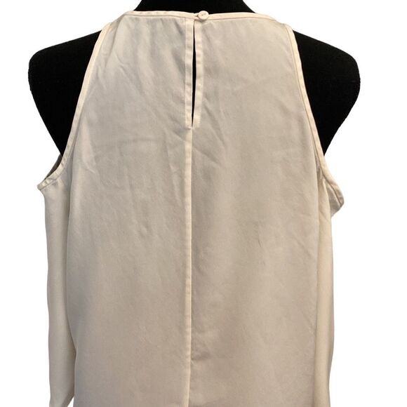 Cream Tibi Silk Cold Shoulder Blouse - Picture 3 of 5